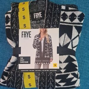 Frye Black and White Jacquard Cardigan